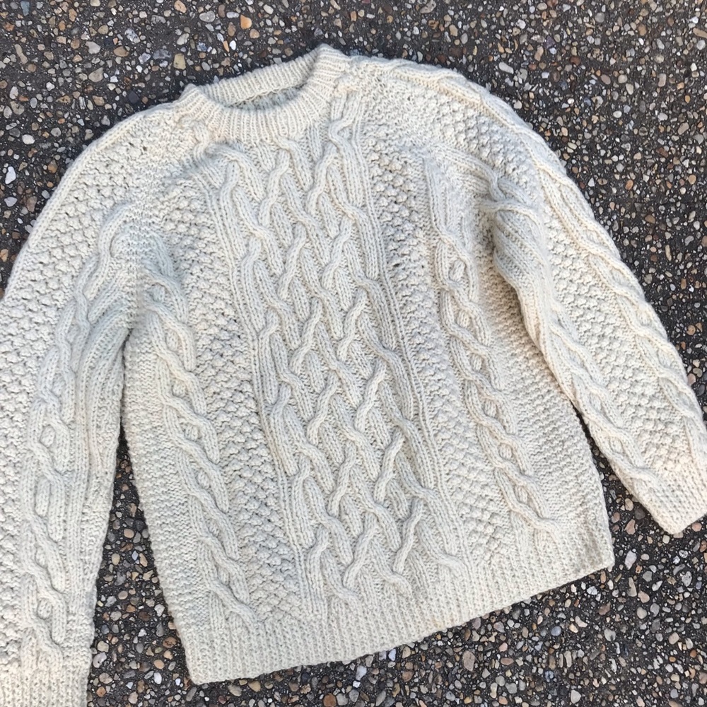 Worlds best Irish Fisherman Chunky Cable Sweater L